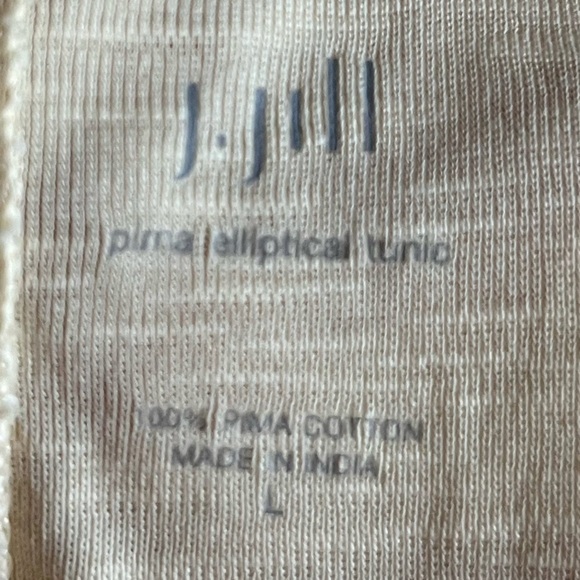 J. Jill Pima Elliptical Tunic Heathered Cream Yellow Coastal Grandma Beach Sz Lg - Picture 7 of 8